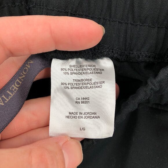 MONDETTA Elastic Waist basketball athletic gym workout Shorts Black hiking L - Picture 5 of 8